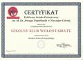 CERTYFIKAT dla Szkolnego Klubu Wolontariatu